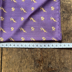 Regent - Wool/Silk Pocket Square - Purple Rabbits