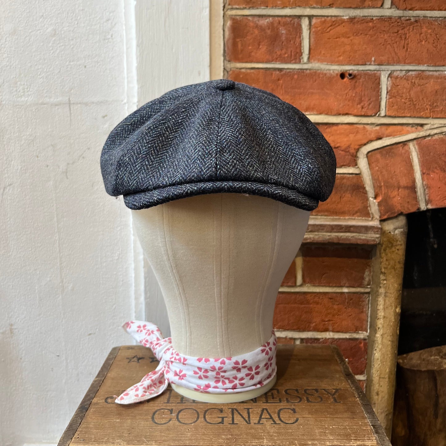 Regent - Baker Boy Cap - Navy Herringbone