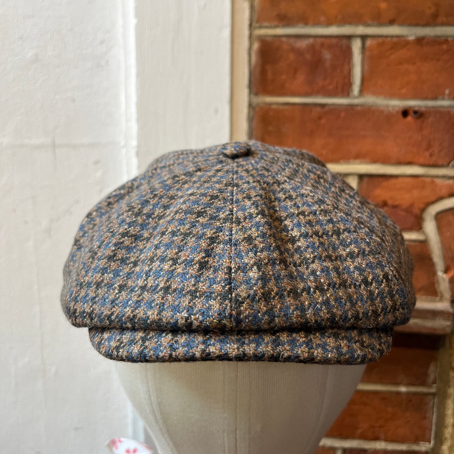 Regent - Baker Boy Cap - Blue/Green Houndstooth