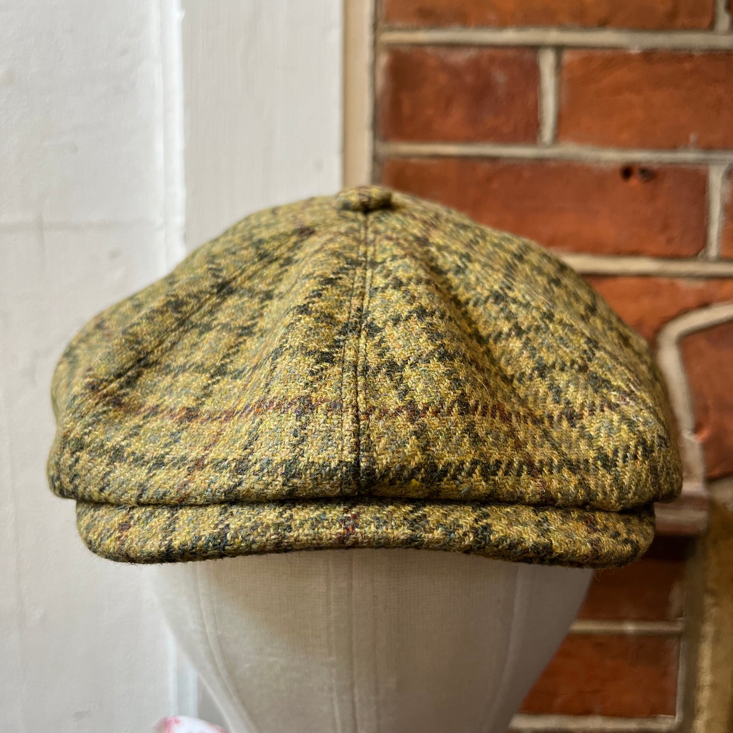 Regent - Baker Boy Cap - Green Tweed with Overcheck