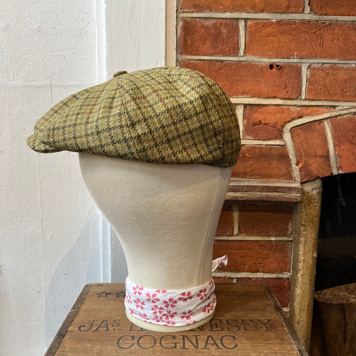 Regent - Baker Boy Cap - Green Tweed with Overcheck