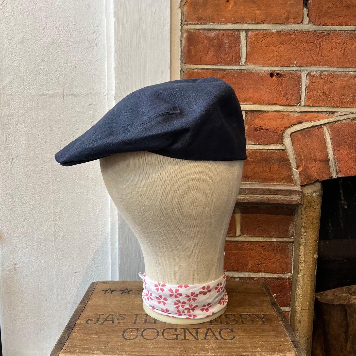 Regent - Flat Cap - Linen - Navy