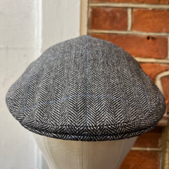Regent - Flat Cap - Tweed - Grey with Blue Over-Check