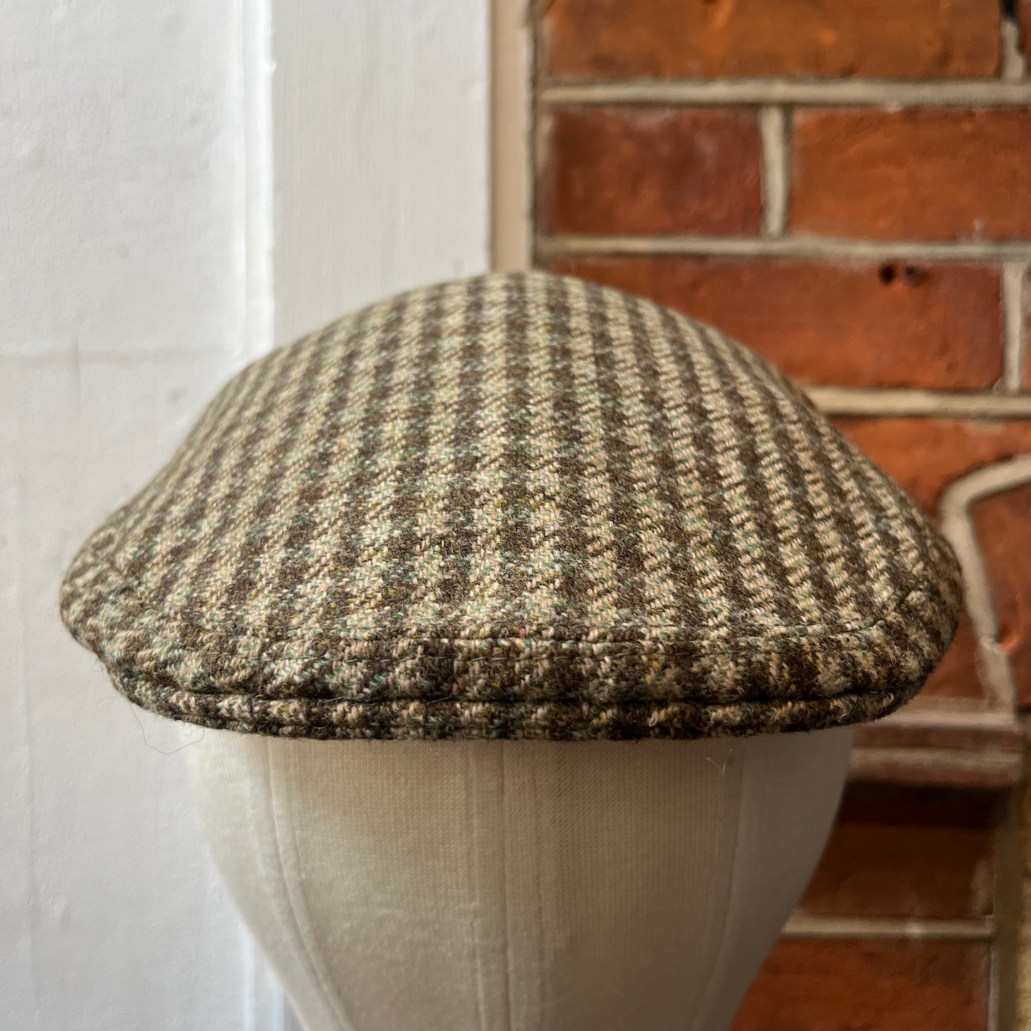 Regent - Flat Cap - 'Garbut' Brown/Beige Houndstooth Tweed