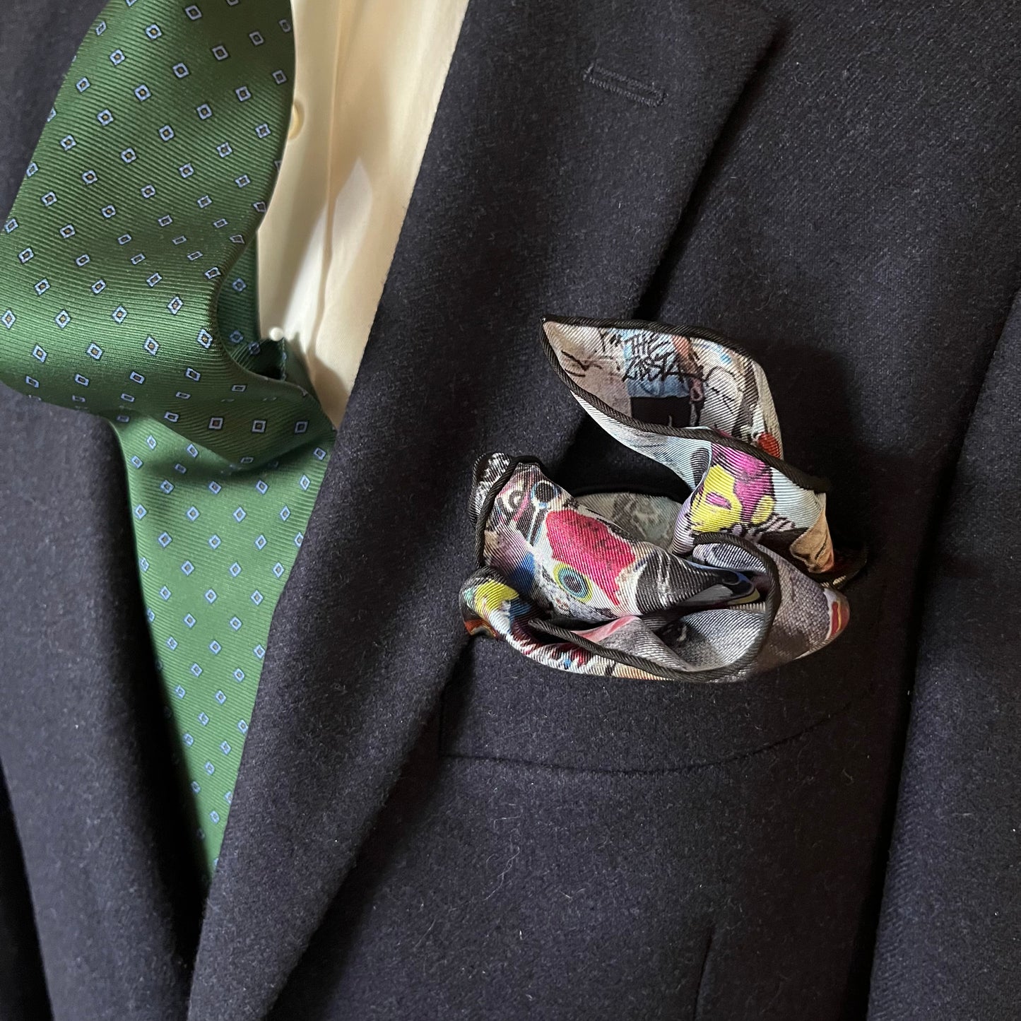 Regent - Silk Pocket Square - London Graffiti