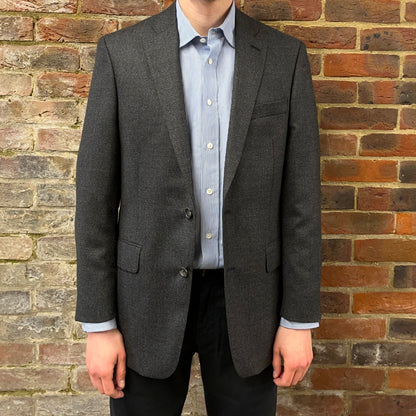Regent Best Jim Grey Wool Jacket - open button