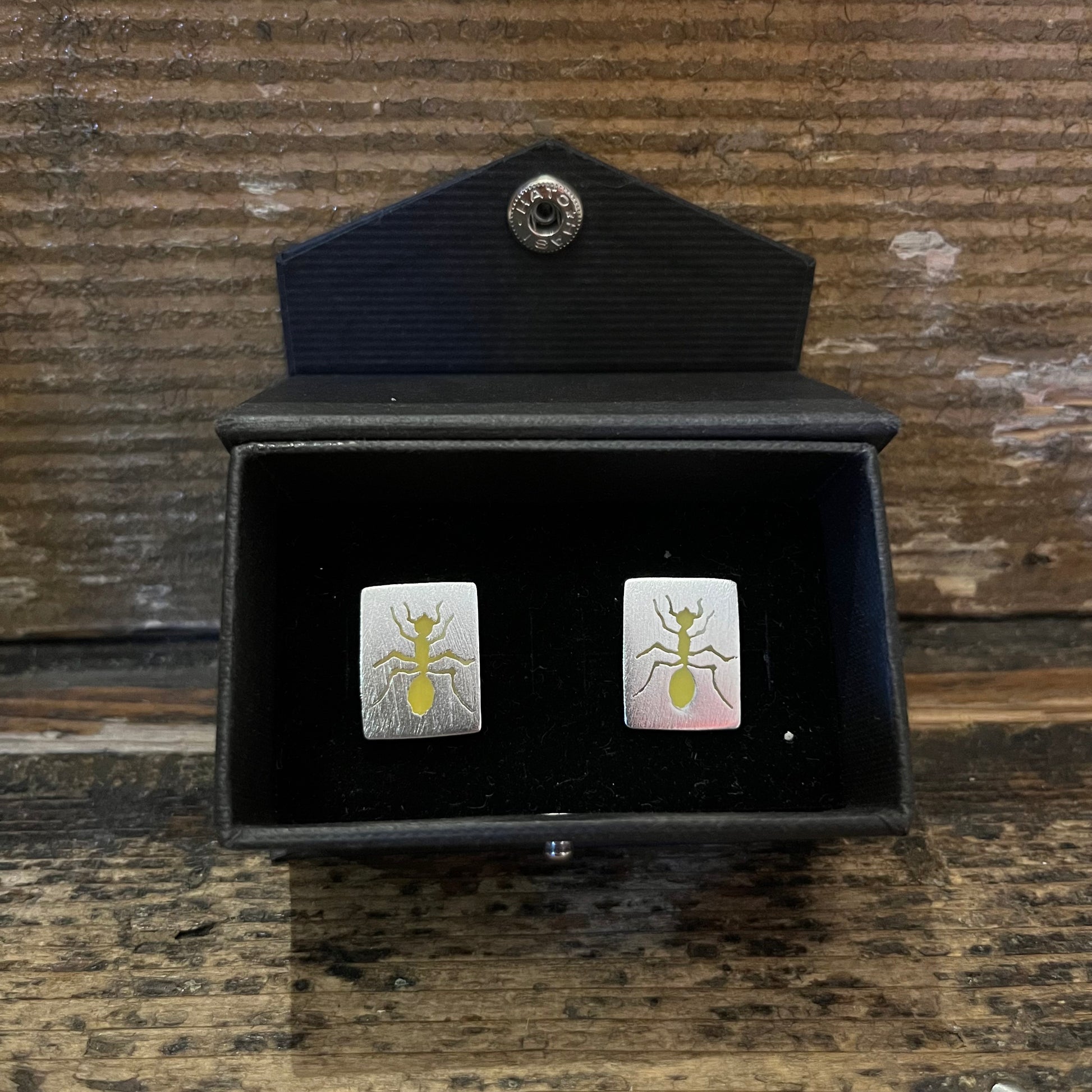 Regent Sterling Silver Cufflinks - Yellow Ants - Regent Tailoring