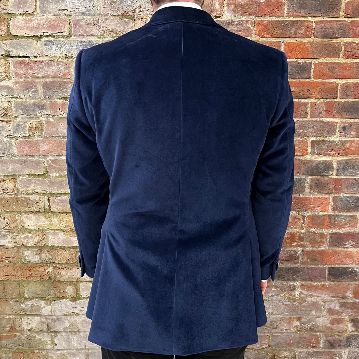 Regent blue velvet smoking jacket rear