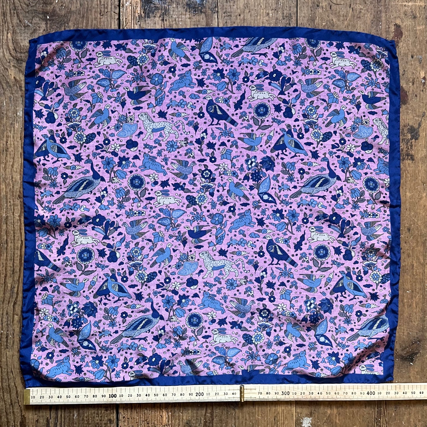 Regent - Silk Pocket Square - Pink and Blue Animal Pattern