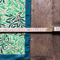 Regent - Cotton/Silk - Pocket Square - William Morris Liberty Print 'Willow Boughs' Pattern - Green