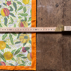 Regent - Cotton/Silk - Pocket Square - William Morris Liberty Print 'Fruit' Pattern - Orange