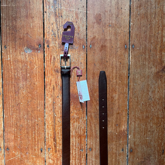 DENTS - Heritage Lined Full-Grain Leather Belt - Dark Brown