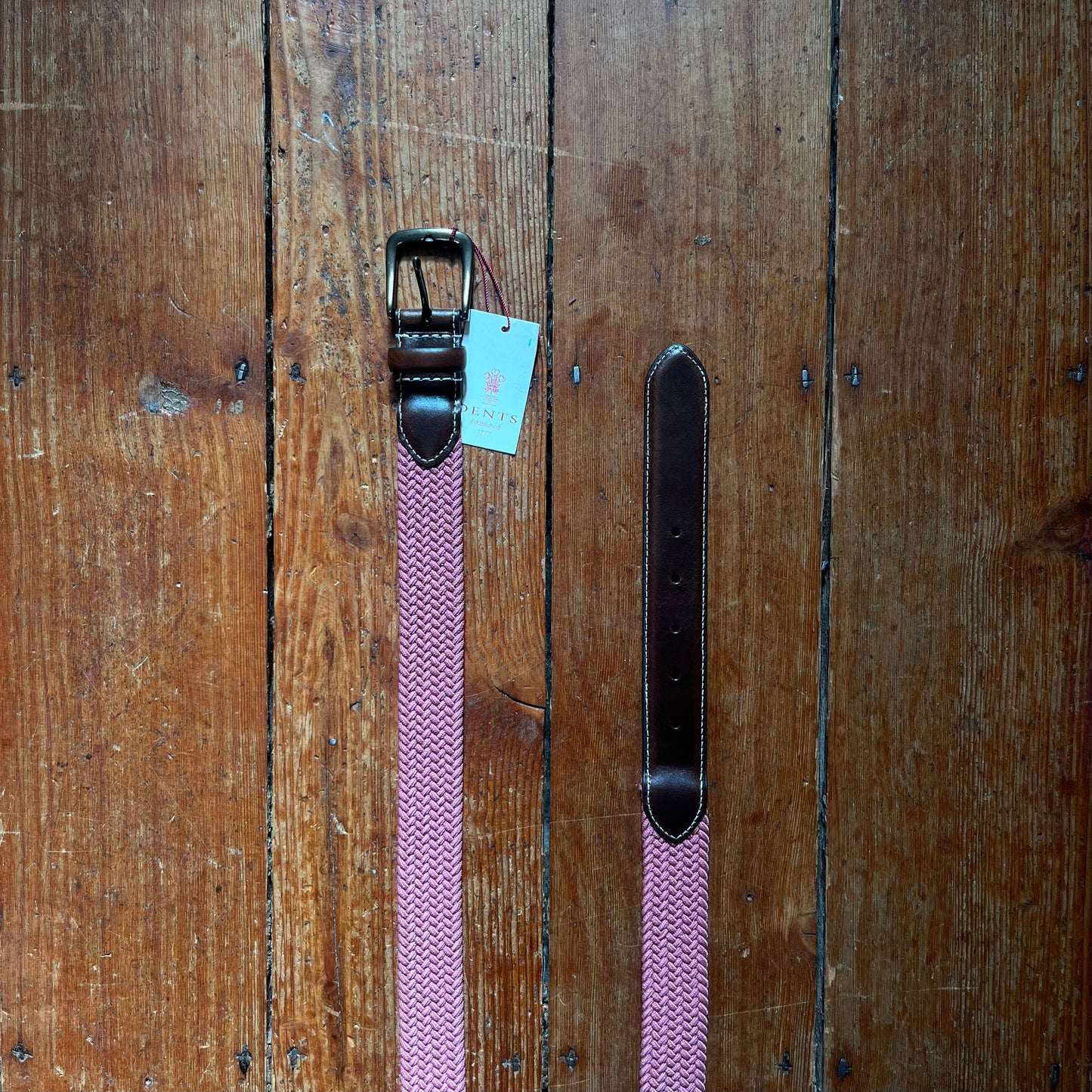 DENTS - Woven Stretch Belt - Flamingo