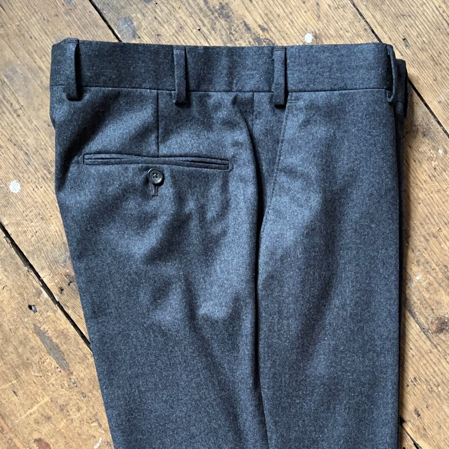 Regent - "New" Maxwell Trouser - Grey Flannel Wool - Regent Tailoring