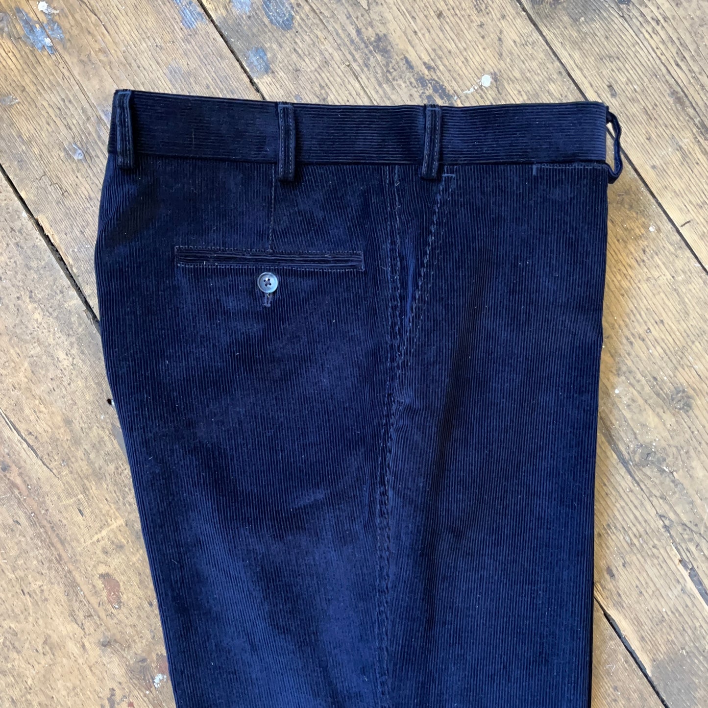 Regent - 'Antoine' Trousers - Navy Pin Corduroy