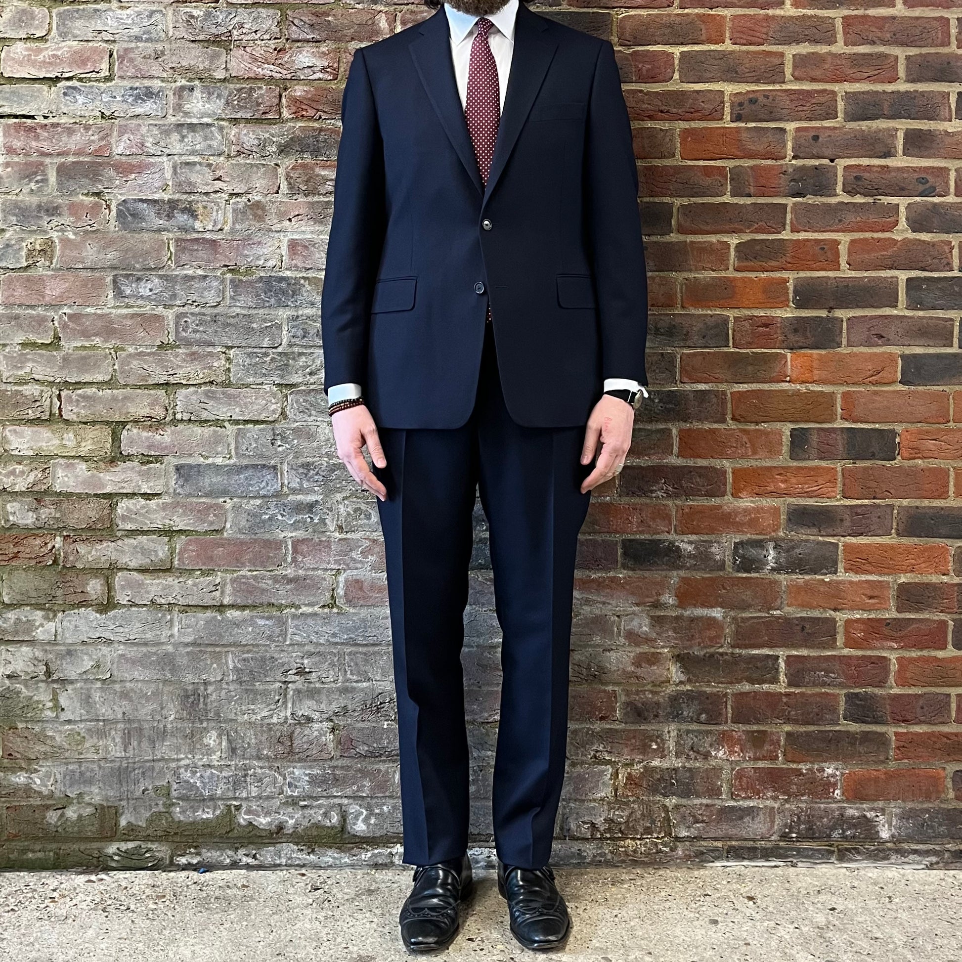 Regent Ian navy blue wool suit - full length