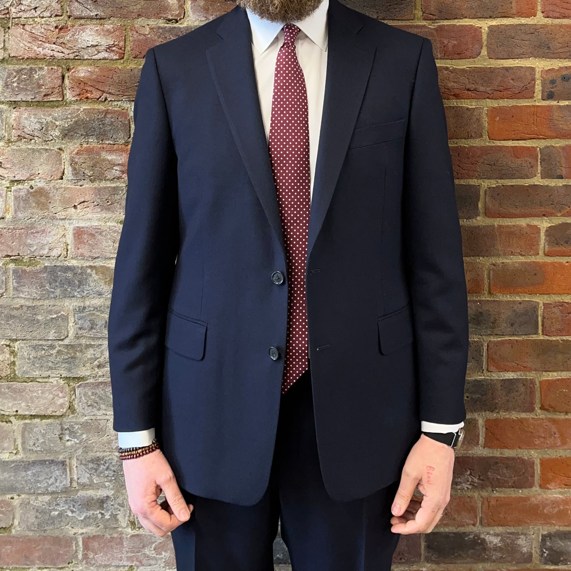 Regent Ian navy blue wool suit - open jacket