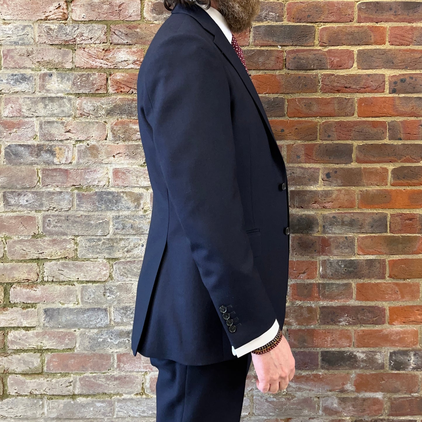 Regent Ian navy blue wool suit - side