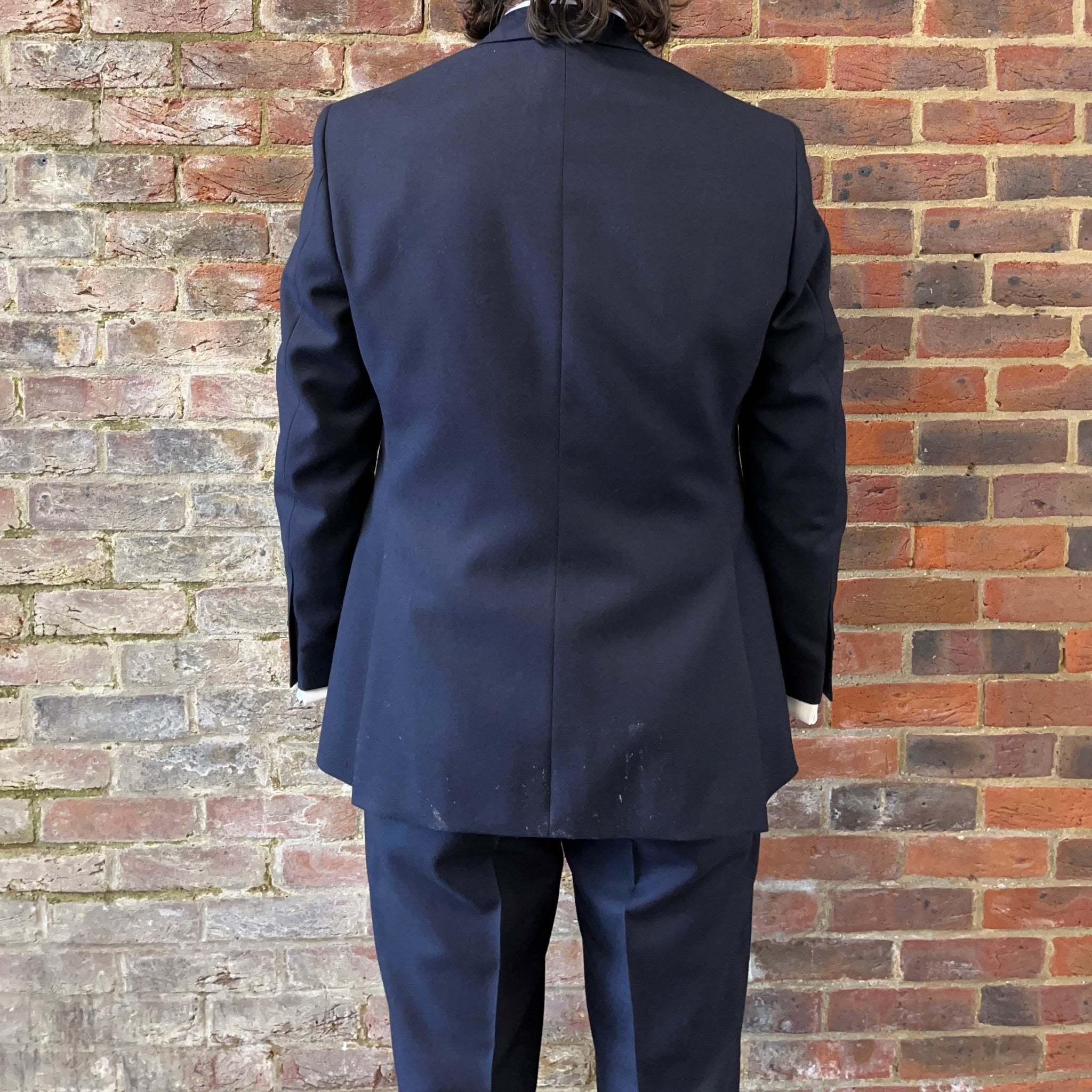 Regent Ian navy blue wool suit - rear