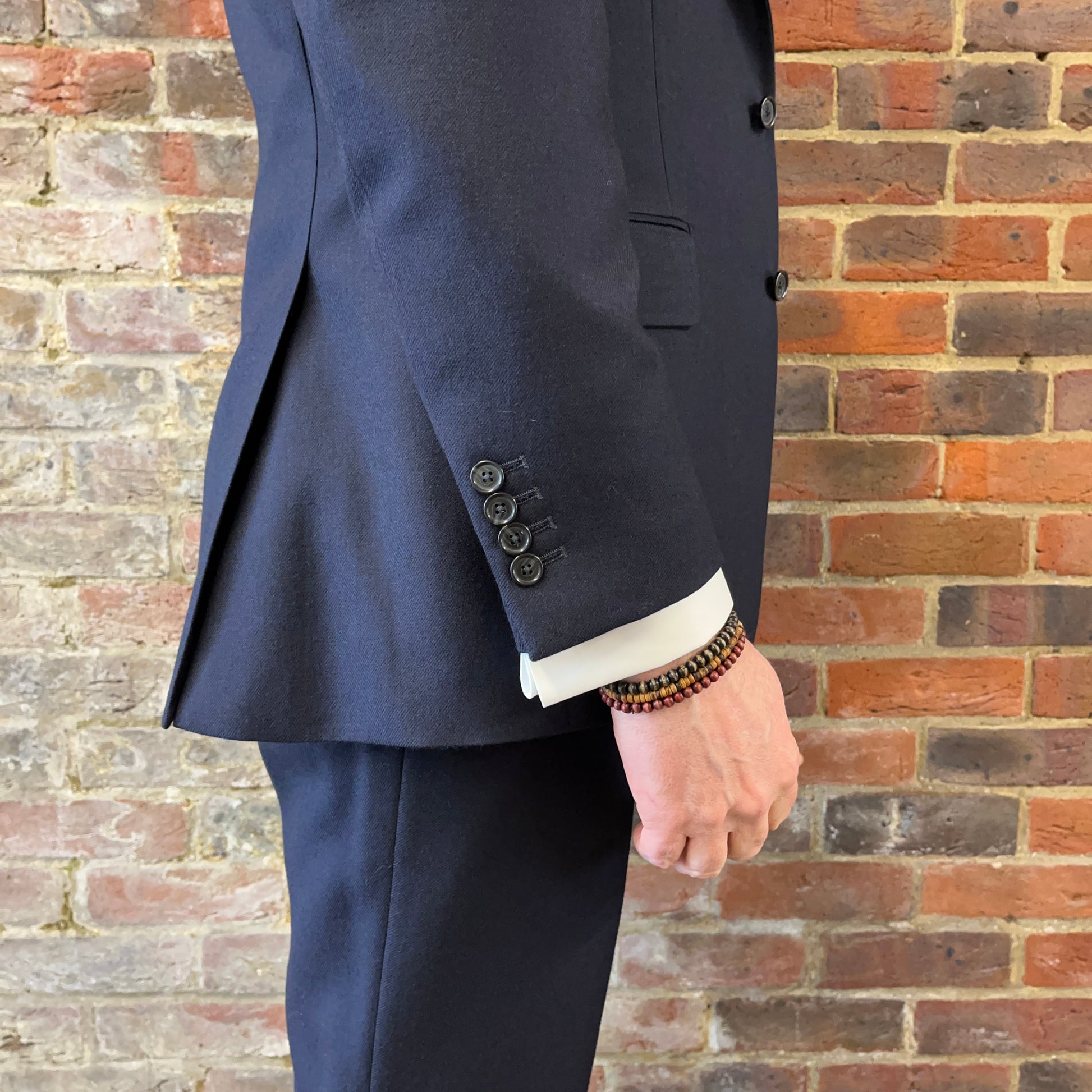Regent Ian navy blue wool suit - cuff