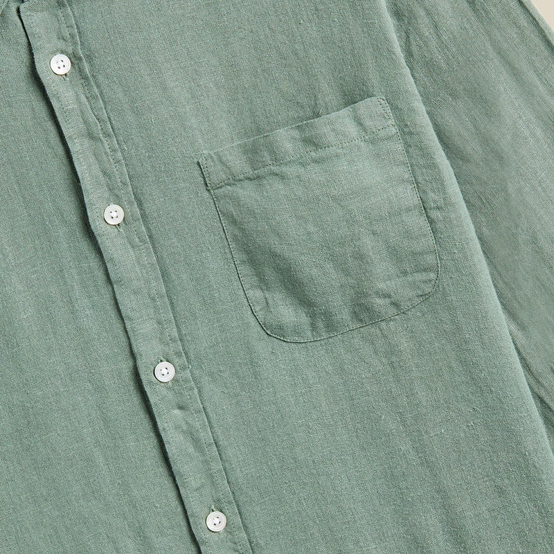 Portuguese Flannel - Linen Shirt - Dry green