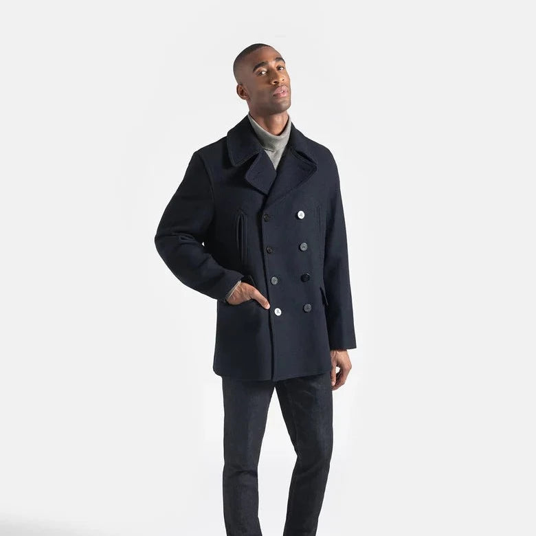 Gloverall Churchill Reefer Peacoat Wool Navy Regent Tailoring