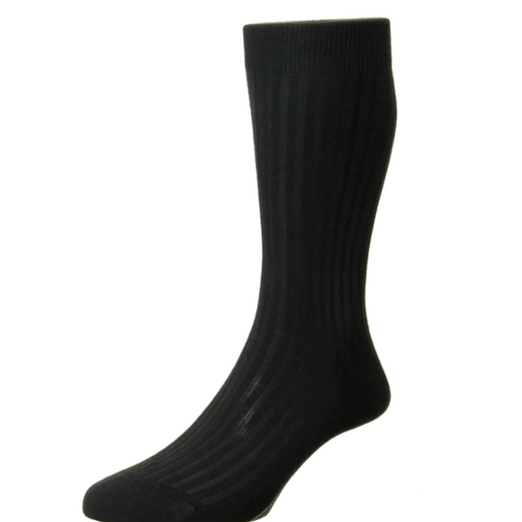 Laburnum sock merino wool stripe knit with black colouring