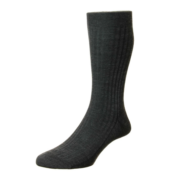 Laburnum sock merino wool stripe knit with charcoal colouring