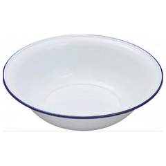 Regent Enamelware - Wash Bowl - 36cm - White with Blue Edging