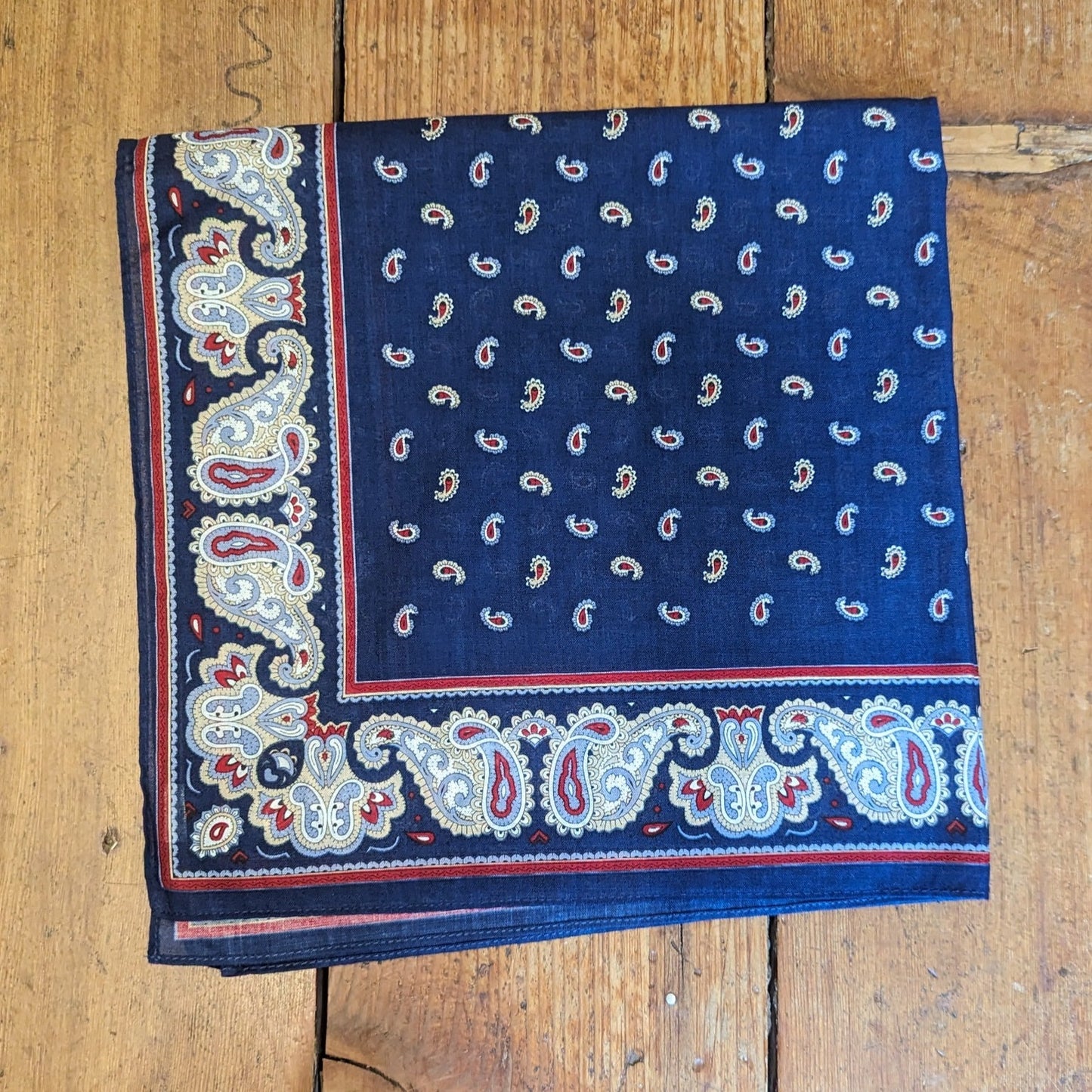 Regent - Cotton Hanky - Bandana - Navy Paisley