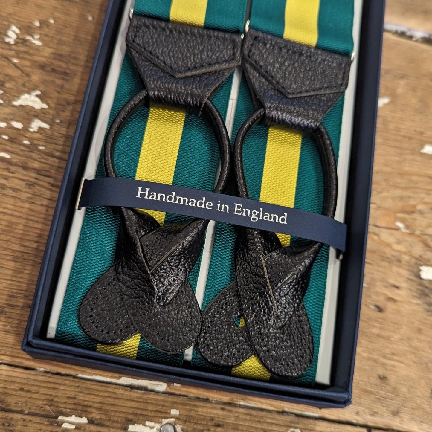 Regent x Albert Thurston - Braces - Green w/ Yellow Stripe