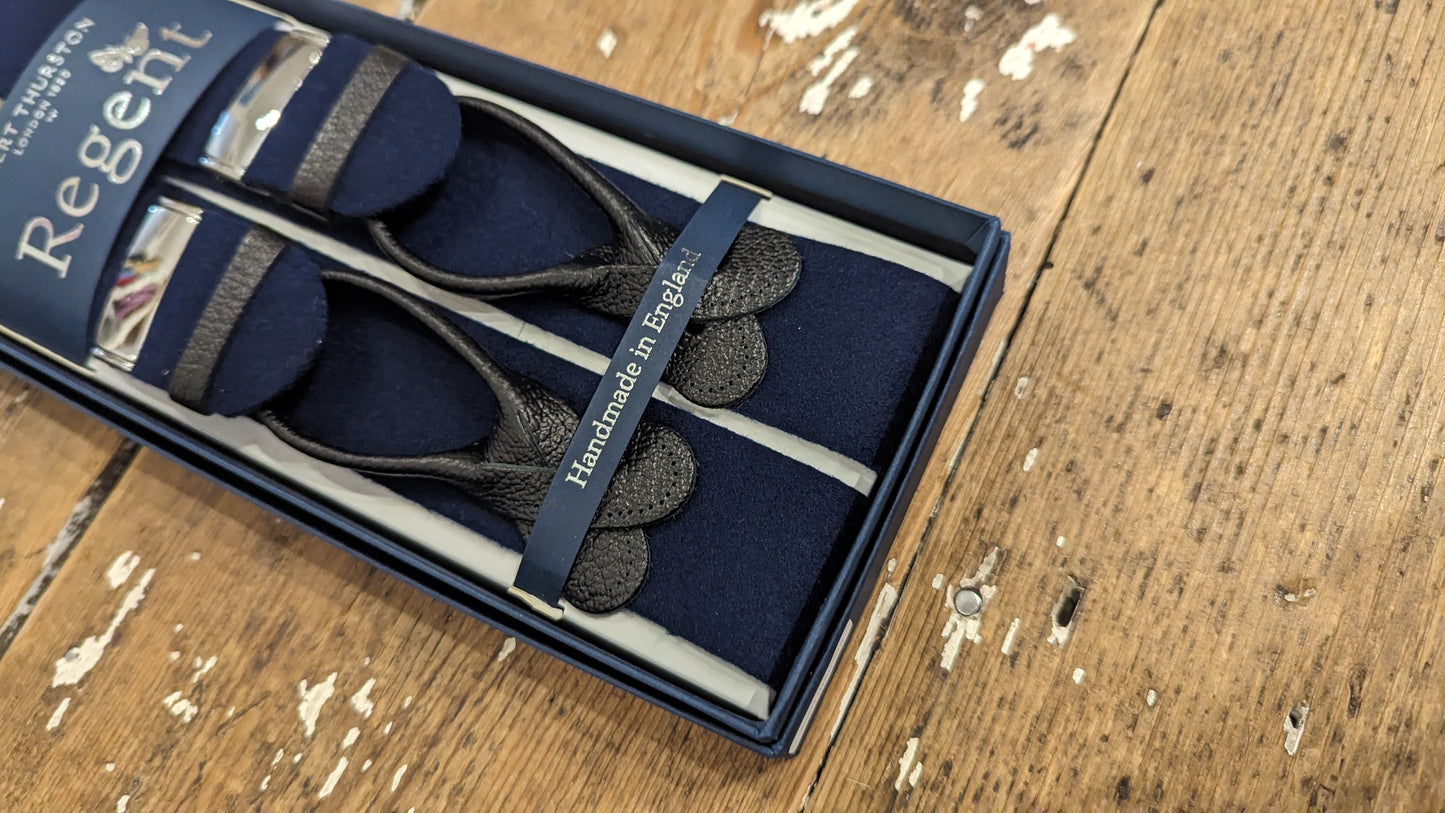 Albert Thurston x Regent - Braces - Boxcloth - Navy