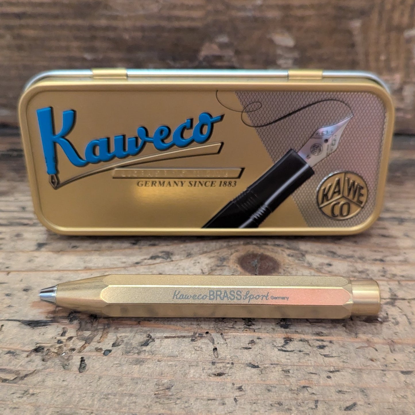 Kaweco brass pen with case