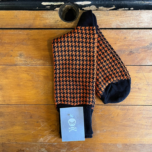 Regent - Cotton Socks - Dogtooth - Orange