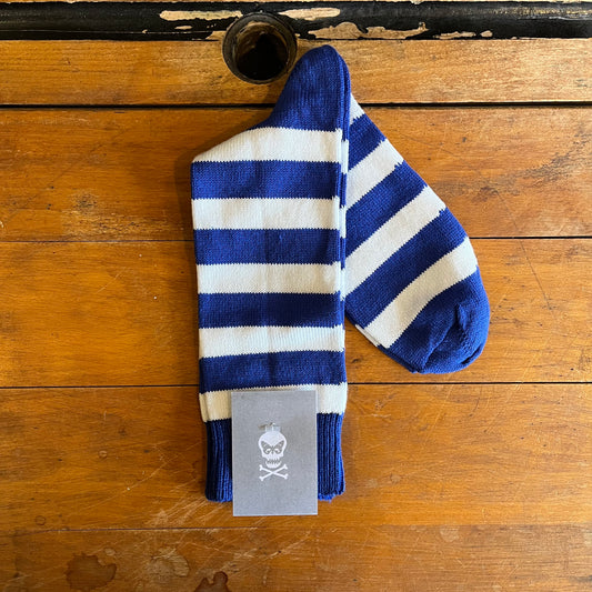 Regent - Cotton Socks - Hoops - Blue and White