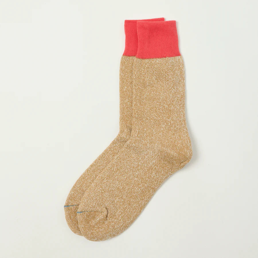 ROTOTO - Double Face Crew Socks- Bittersweet & Beige