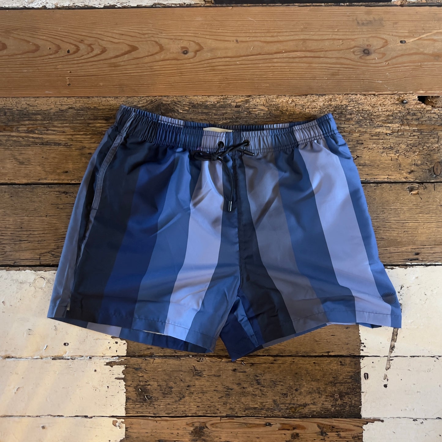 Navy Stripe Swim Shorts