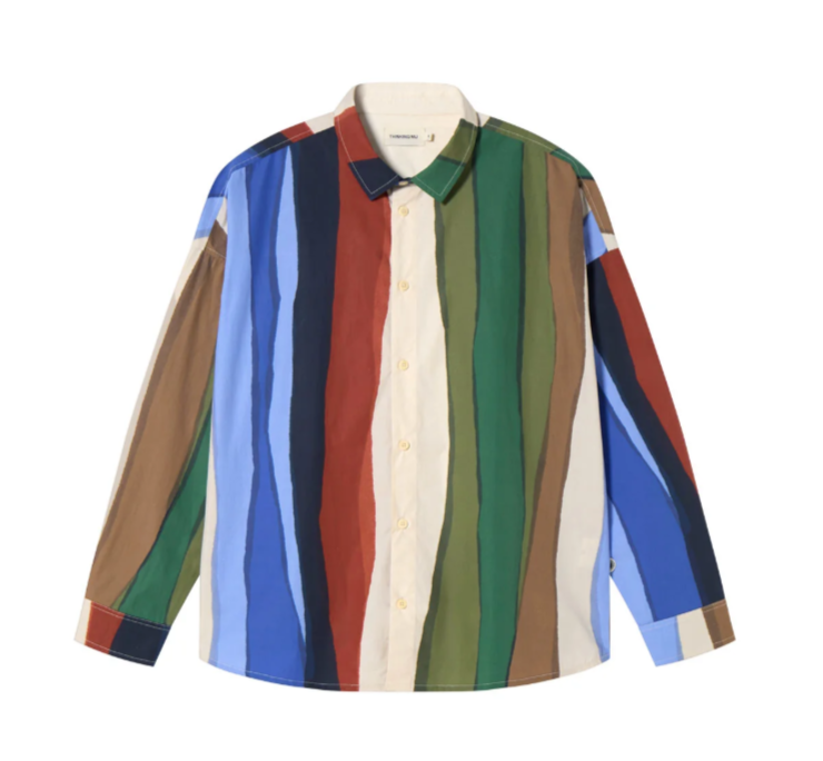 Multicolored striped shirt on a white background
