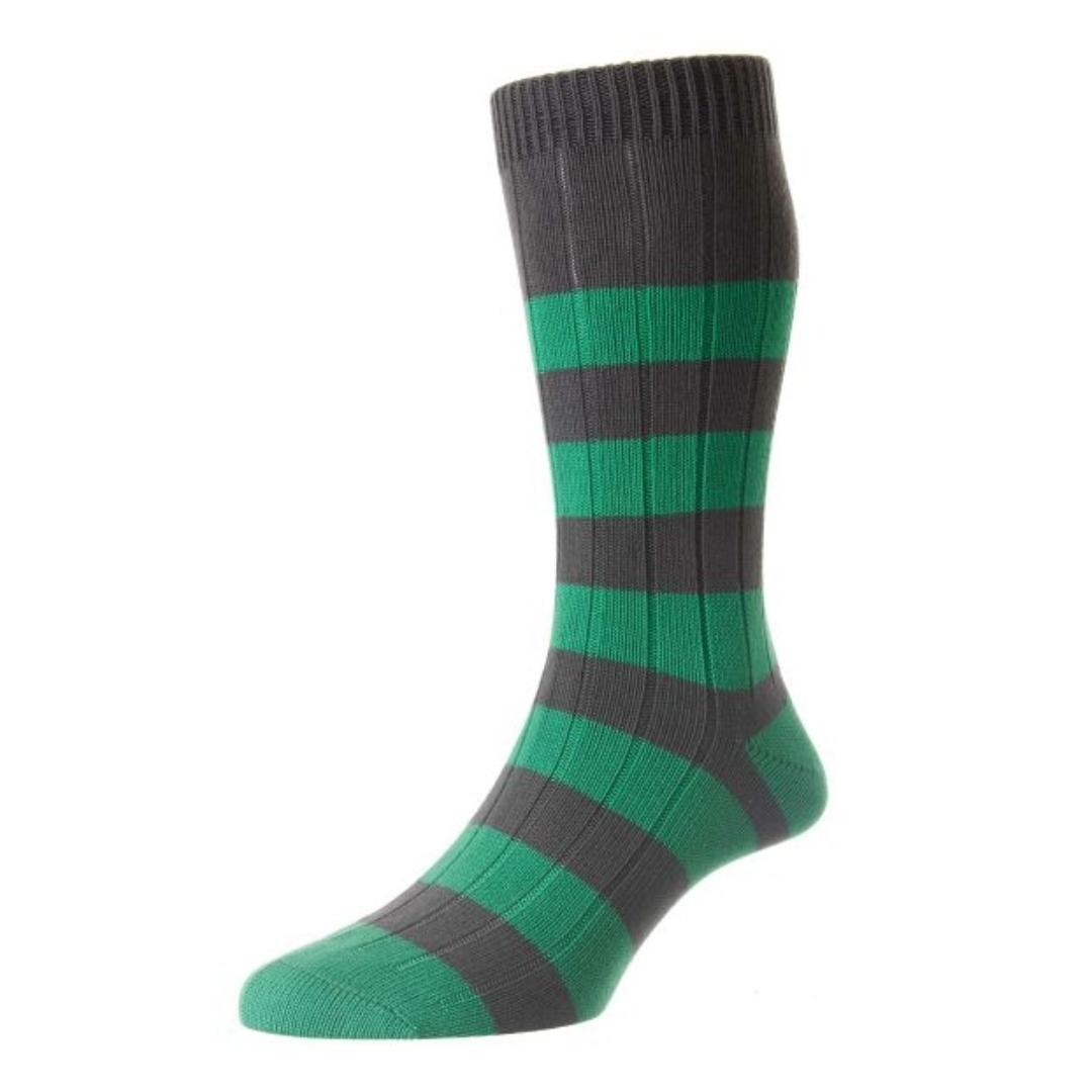 Pantherella - Selsey - Rib Organic - Dark Grey/Green