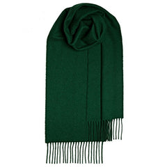 Lochcarron - Bowhill Bottle Green Plain Coloured Lambswool Scarf