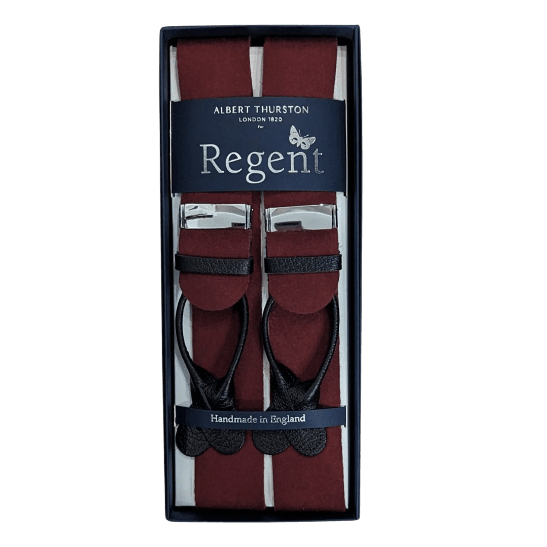 Albert Thurston x Regent - Braces - Boxcloth - Burgundy - Regent Tailoring Salisbury
