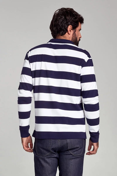 Armor Lux - Rugby Polo Shirt - Stripe - Navy/White