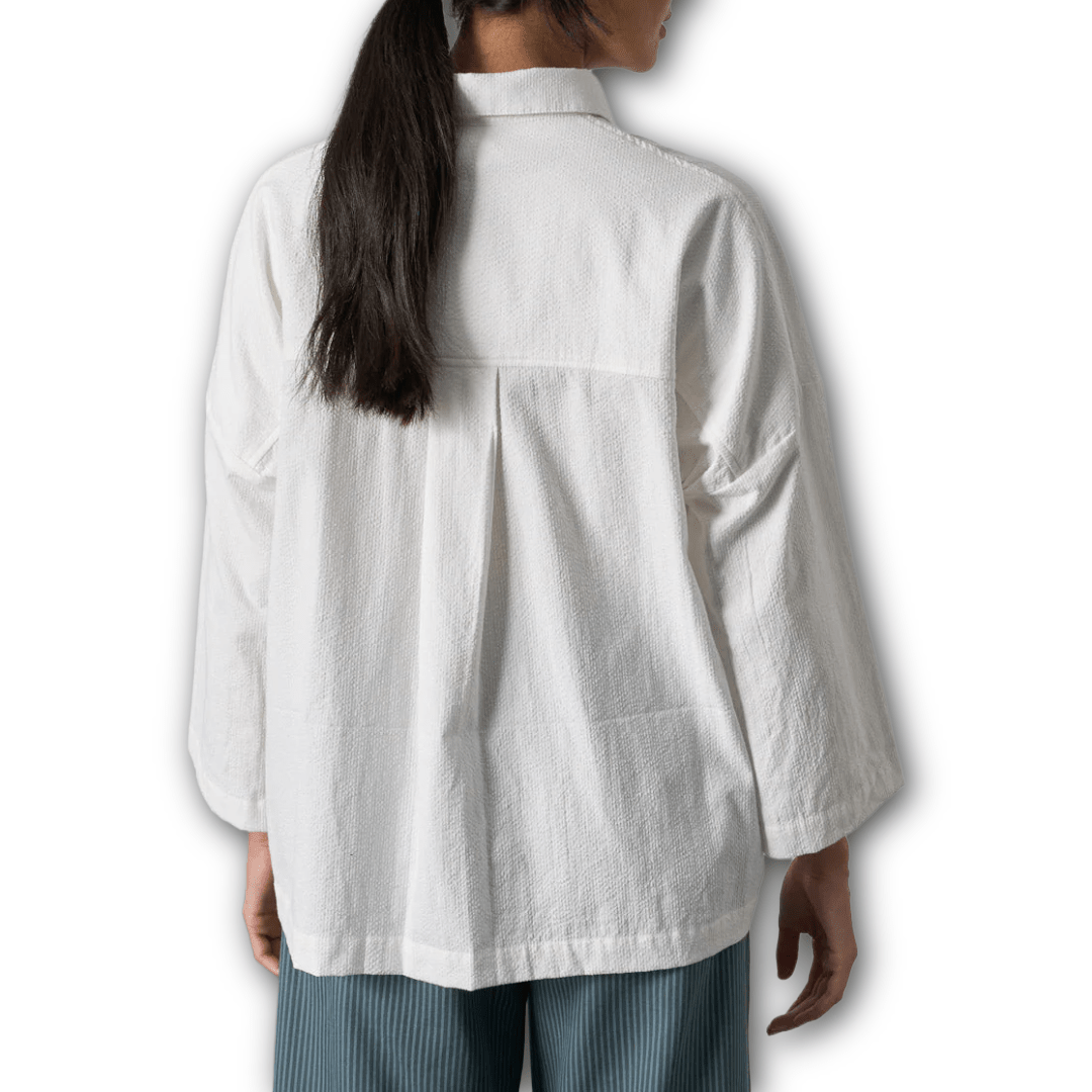 Bibico - Anya Oversized Blouse - White Stripes - Regent Tailoring Salisbury
