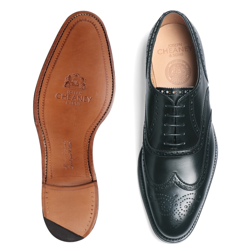 Joseph Cheaney - Broad II Oxford Wingcap Brogue - Black Calf Leather - Regent Tailoring