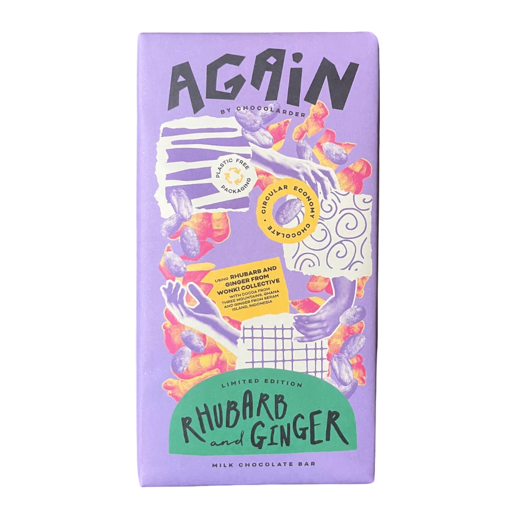 CHOCOLARDER X AGAIN - Limited Edition - Rubarb & Ginger Milk Chocolate - Regent Tailoring Salisbury