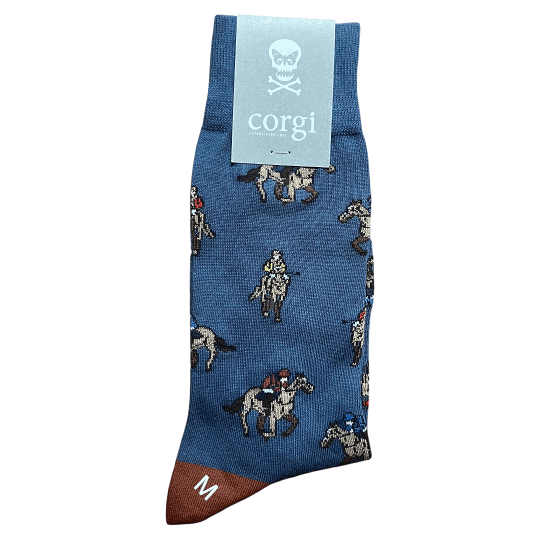 Corgi X Regent - Horse Racing - Cotton socks - Regent Tailoring Salisbury