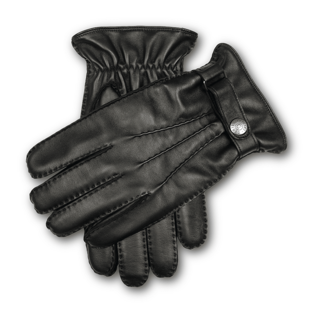 DENTS - Tetbury - Men's Handsewn Three-Point Wool and Cashmere Blend-Lined Leather Gloves - Black - Regent Tailoring Salisbury