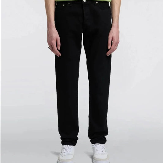 Edwin - Regular Tapered Jean - Kaihara - Right Hand Black Denim Unwashed - 13oz Cotton