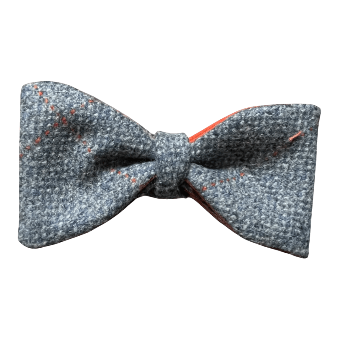 Fixed Bow Tie - Wool - Slate Tweed with Overcheck - Regent Tailoring Salisbury