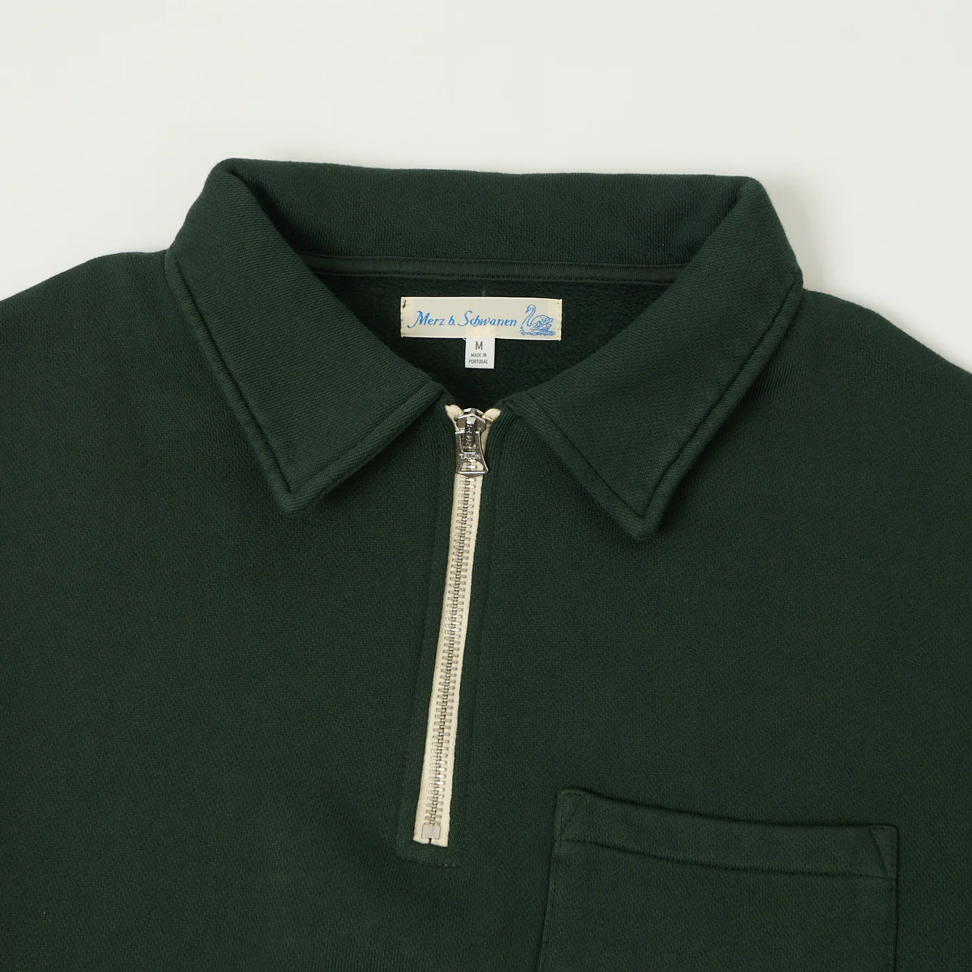 MERZ B. SCHWANEN - Half Zip Collared Sweatshirt - Forest